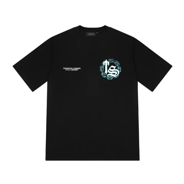 Trapstar Chain Script Black teal Tee