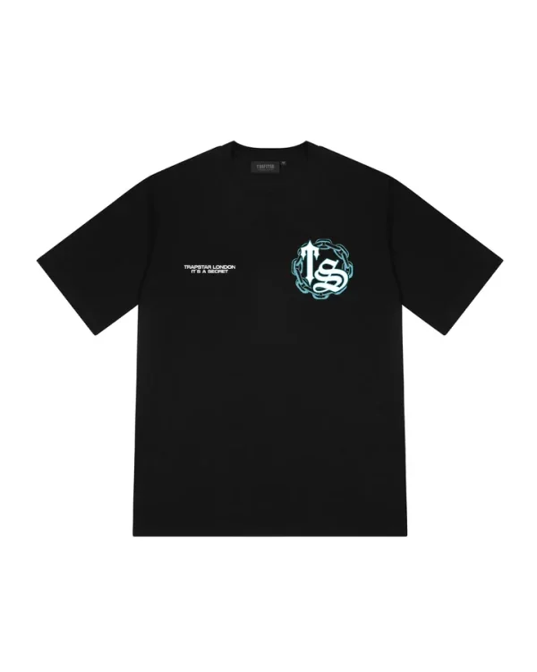 Trapstar Chain Script Black teal Tee