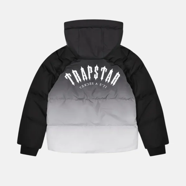 Trapstar Decoded Arch Gradient Puffer Jacket Black Back in
