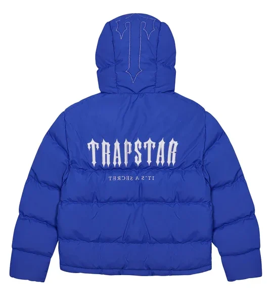 Trapstar Decoded Hooded 2.0 Blue Dazzling Puffer Jacket back in