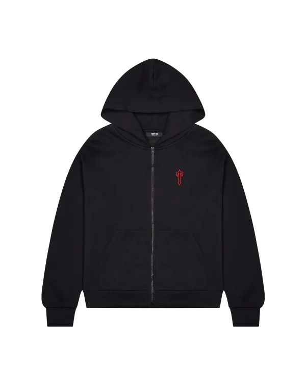 Trapstar Foundation Zip Through Black red Hoodie