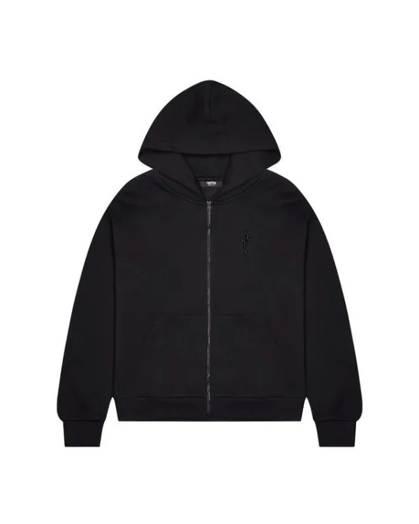 Trapstar Foundation Zip Up Through Hoodie Black