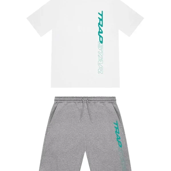 Trapstar Full Speed White Grey Short Set