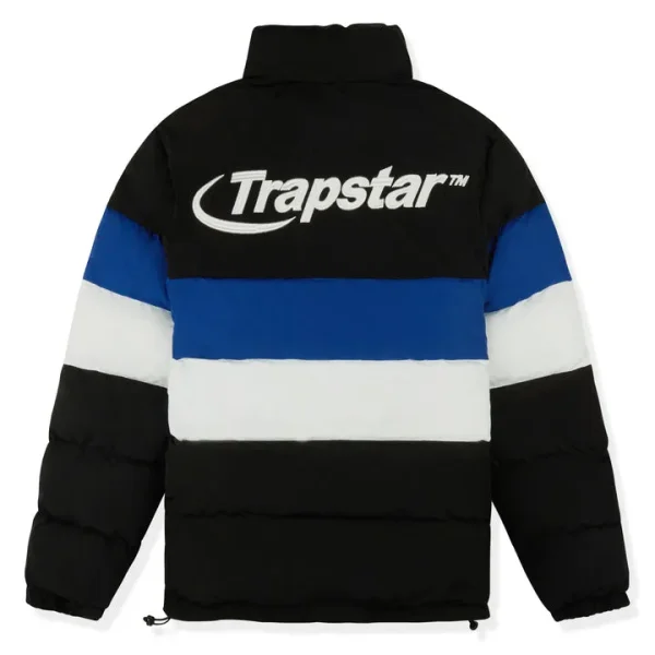 Trapstar Hyperdrive Black Blue White Puffer Jacket Back in
