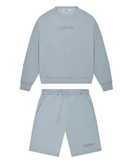 Trapstar Hyperdrive Crewneck Light Blue Short Set