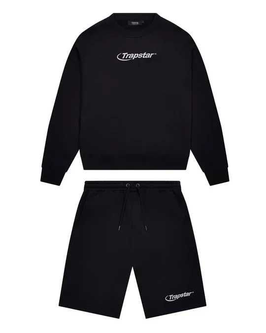 Trapstar Hyperdrive Crewneck Short Set Black