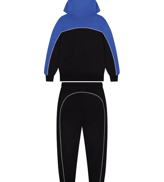 Trapstar Irongate Chenille Arce Black blue Hooded Tracksuit Back in