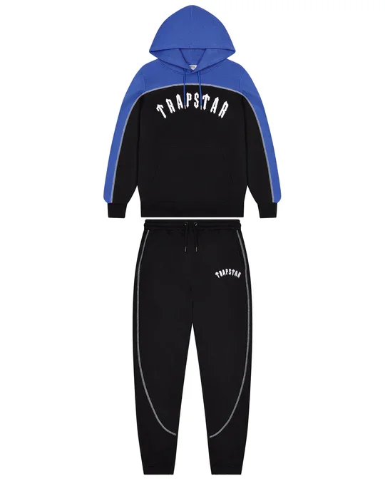 Trapstar Irongate Chenille Arce Black blue Hooded Tracksuit