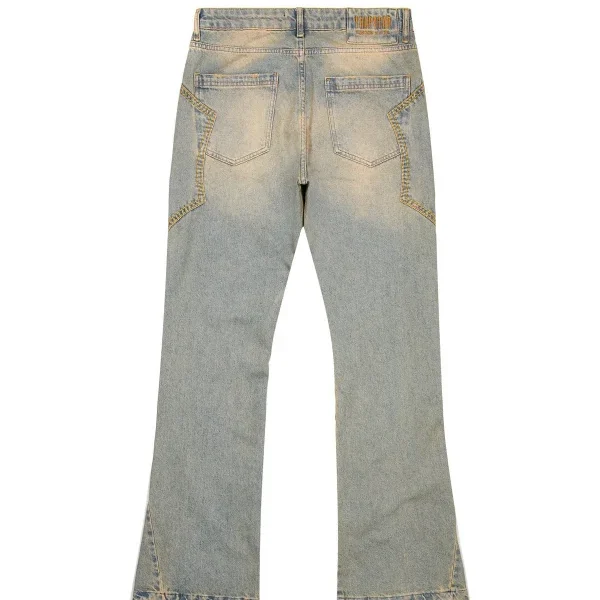 Trapstar Irongate Panel Denim Sandy Jeans Blue Back in