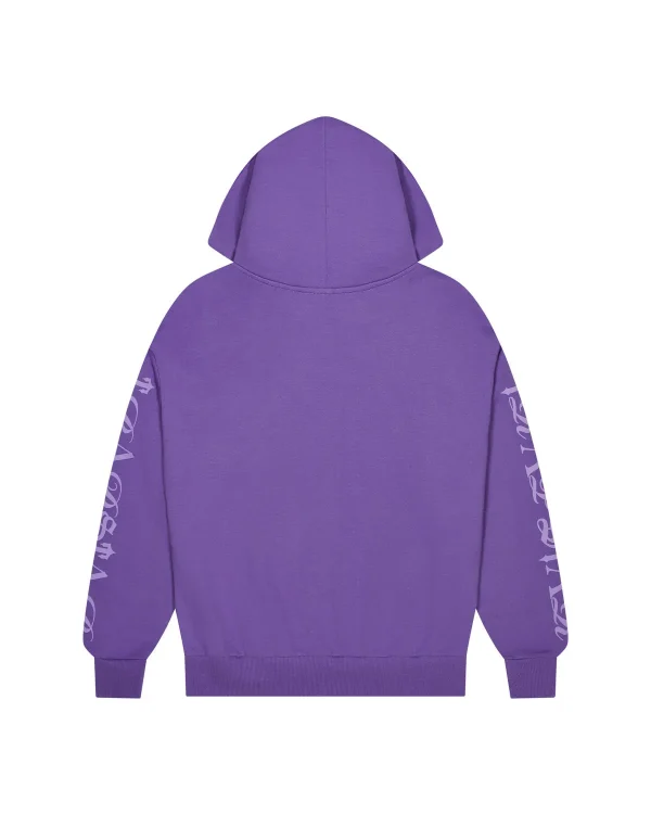 Trapstar Script Purple Hoodie Back in