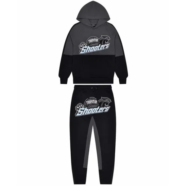 Trapstar Shooters Panel Black blue Tracksuit