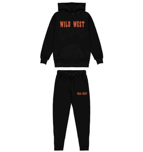 Trapstar Wild West Orange Logo Black Tracksuit