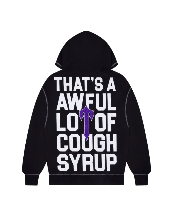 Trapstar X Cough Syrup Black Hoodie Back in