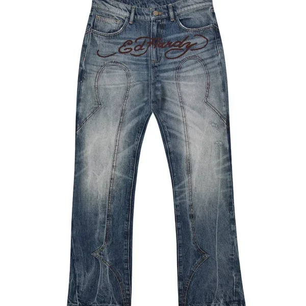 Trapstar X ED Hardy Denim Blue Jeans