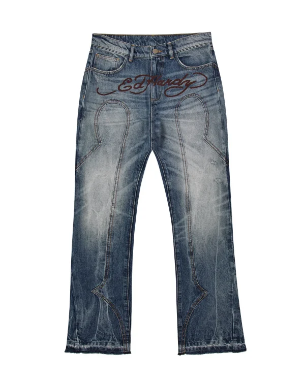 Trapstar X ED Hardy Denim Blue Jeans