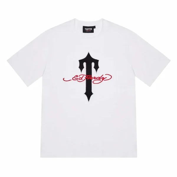 Trapstar X Ed Hardy Ironagte White Tee