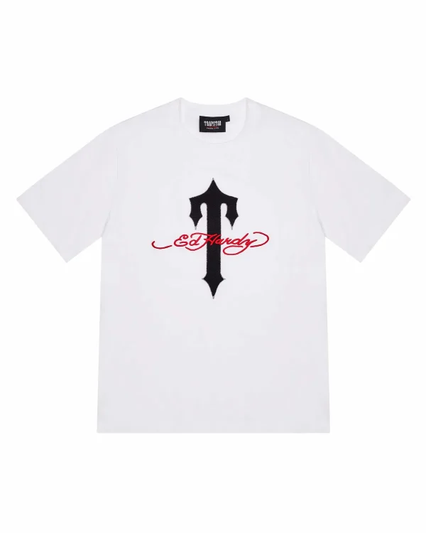 Trapstar X Ed Hardy Ironagte White Tee