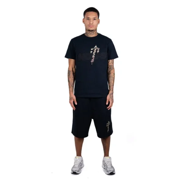 Trapstar X NOFs Black Camo T Shirt in Pose
