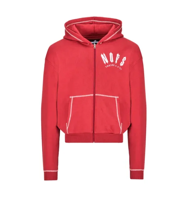 Trapstar X NOFs Exclusive Red Zip Hoodie Trapstar X NOFs Exclusive Red Zip Hoodie